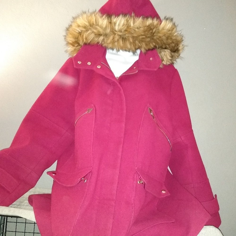 Plus size 18/20 Ashley Stewart Purple Hooded Coat